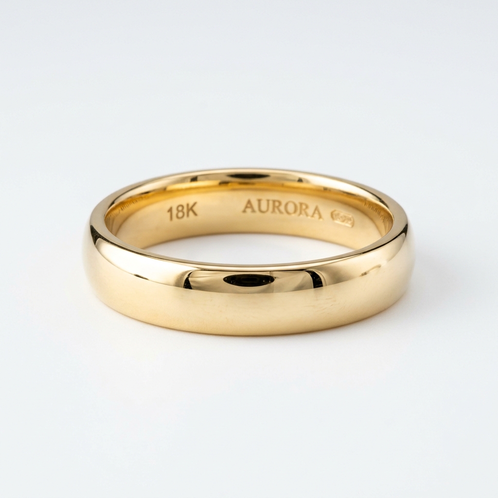 18K Gold Men's Wedding Band