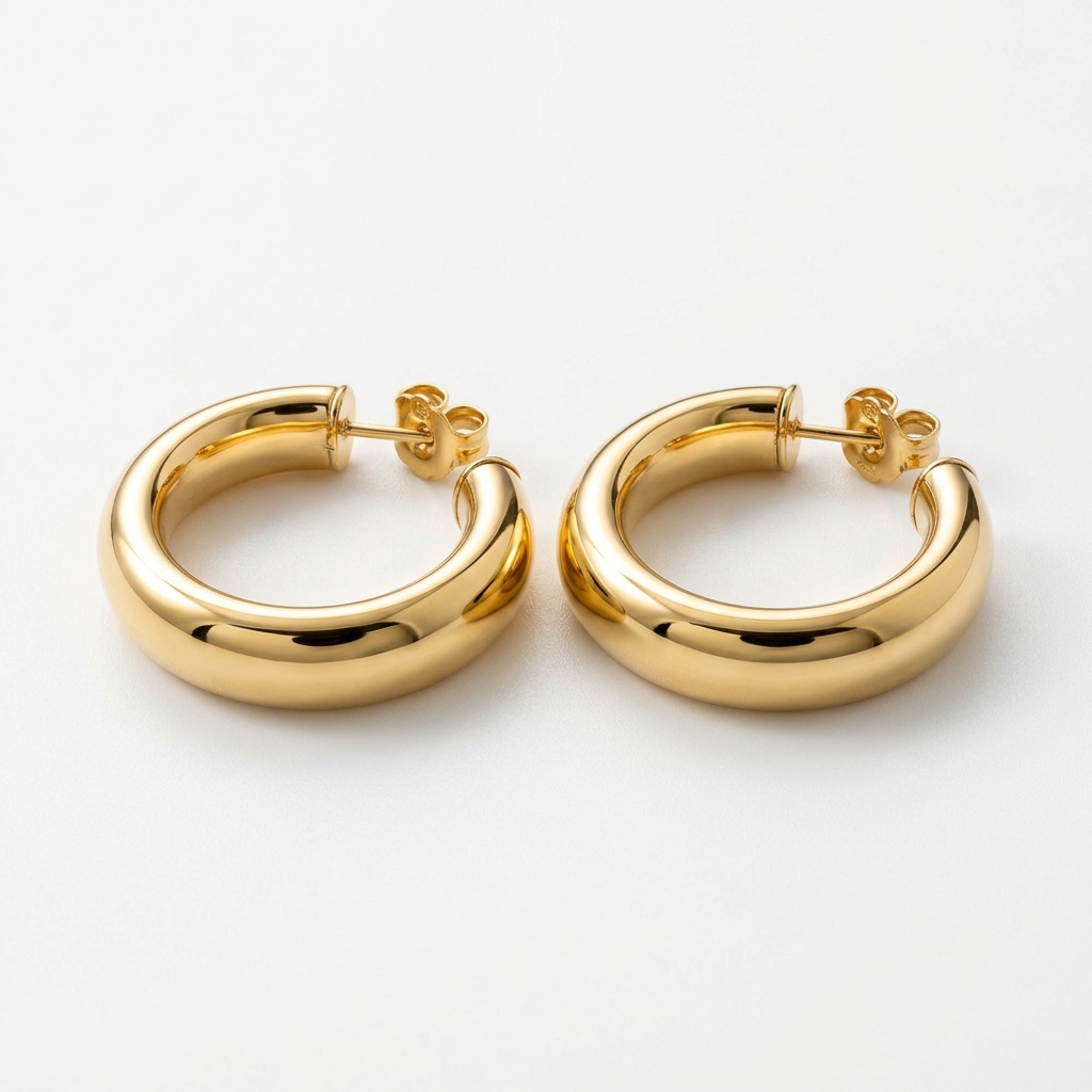 Classic 22K Gold Hoop Earrings