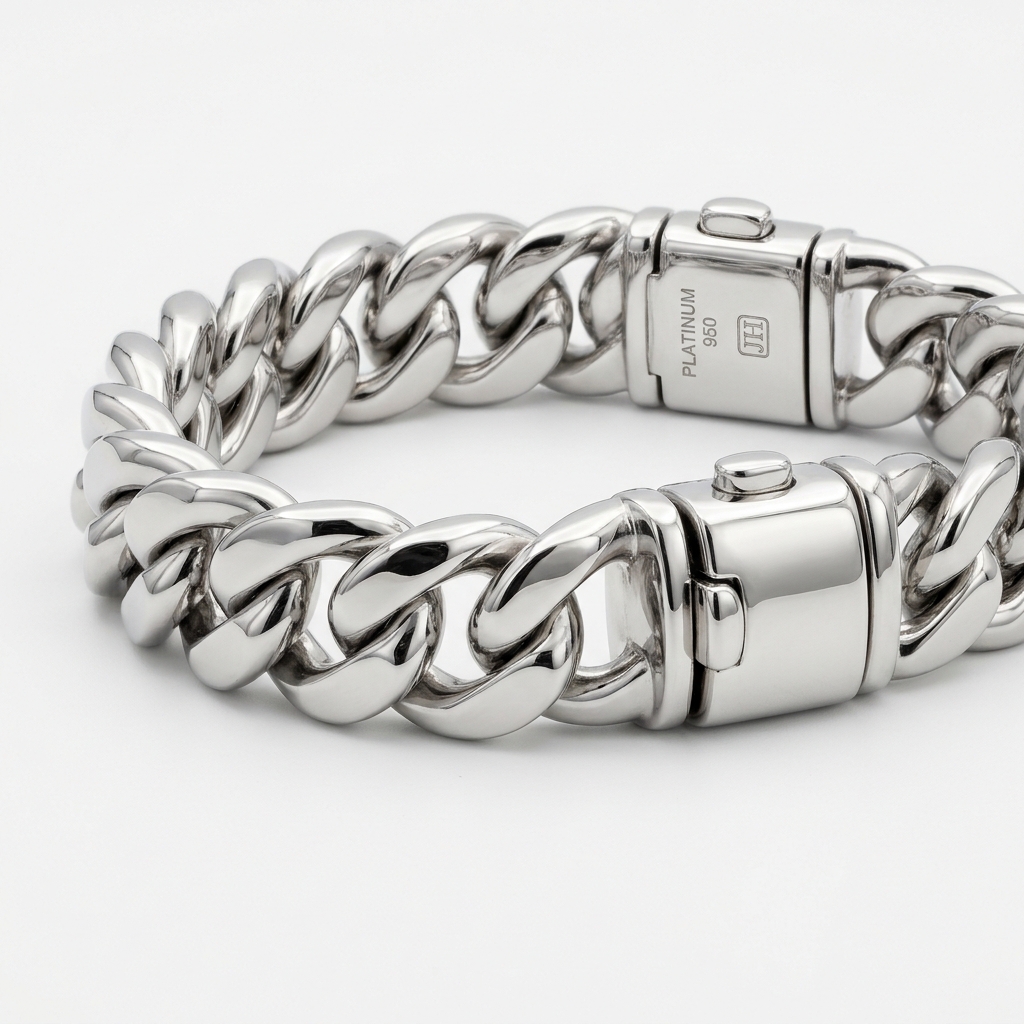 Heavy Platinum Link Bracelet